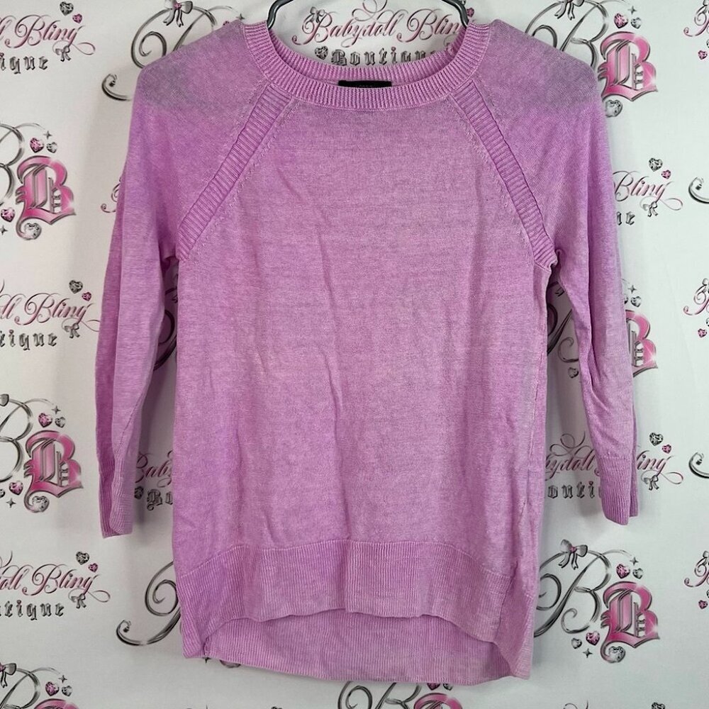 J. Crew pull over shirt top Light Purple Knit  linen Top
